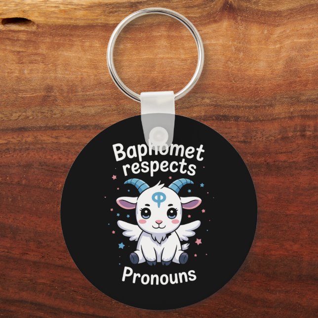 Porte-clés Baphomet transgenre respecte les pronoms Fierté tr (Recto)