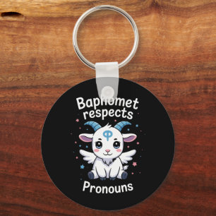 Porte-clés Baphomet transgenre Respecte Pronouns Trans Pride