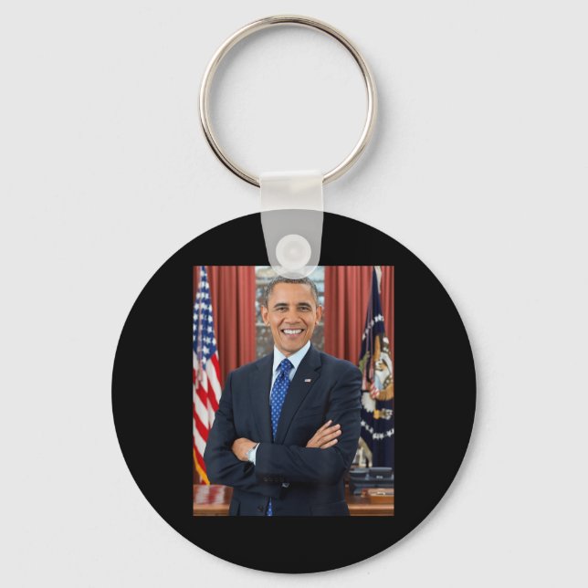 Porte-clés Barack Obama Photo 44ème Président Potus Patriotic (Recto)
