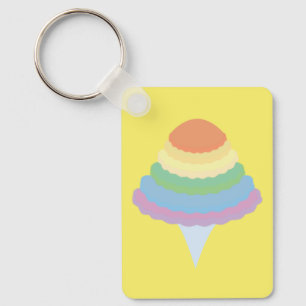 Porte-clés Barbe à papa arc-en-ciel