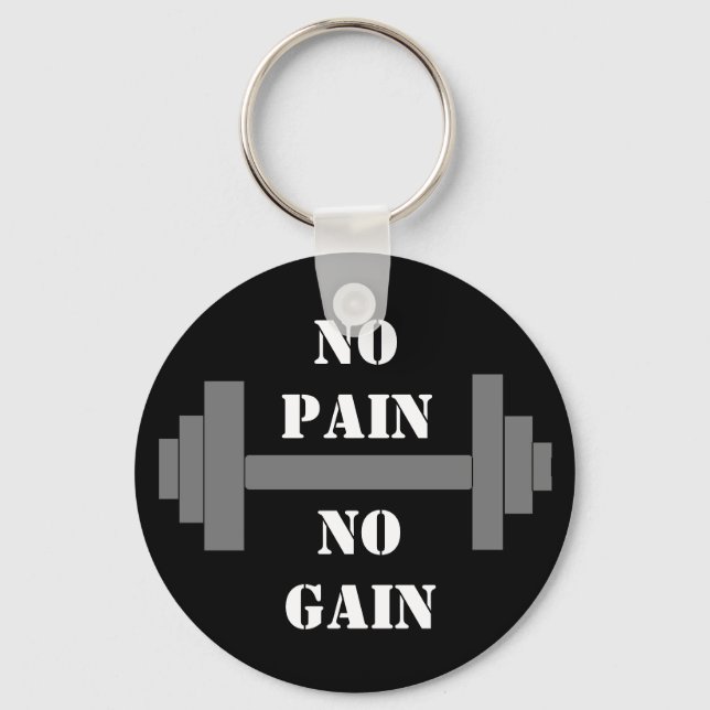 Porte-clés barbell NO PAIN NO GAIN (Recto)