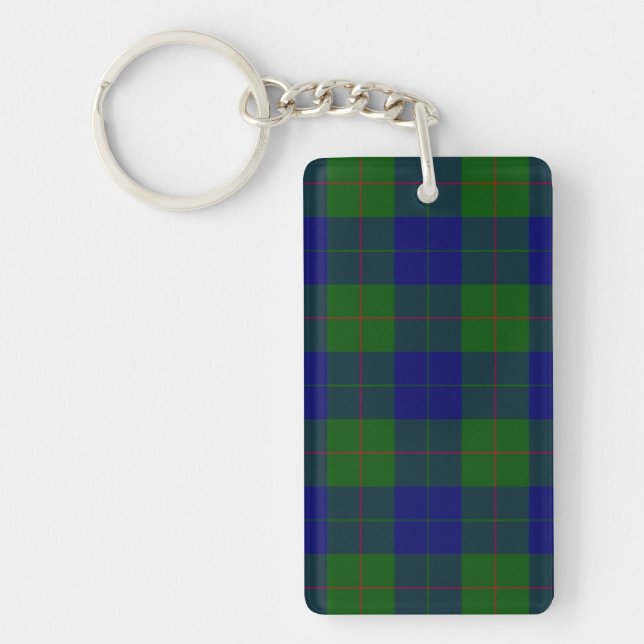 Porte-clés Barclay tartan bleu vert carreau (Devant)