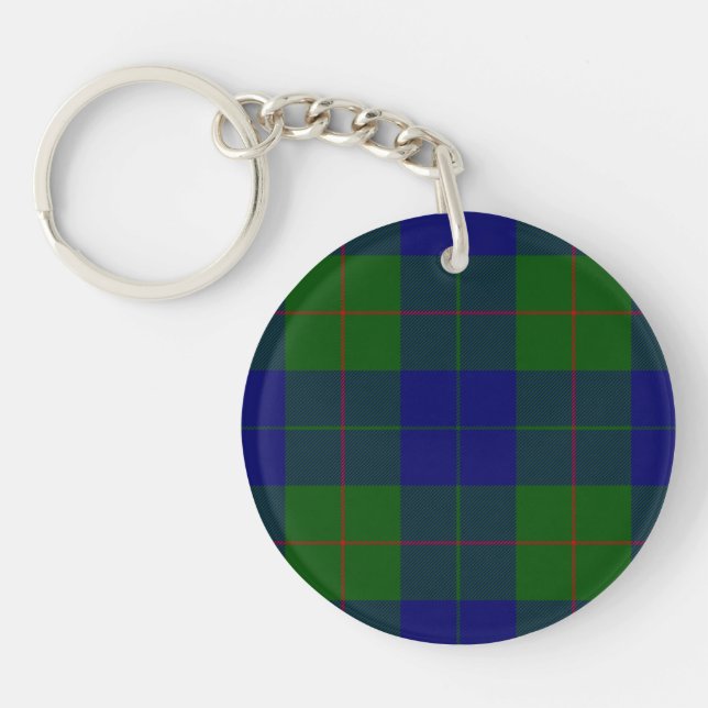 Porte-clés Barclay tartan bleu vert carreau (Devant)