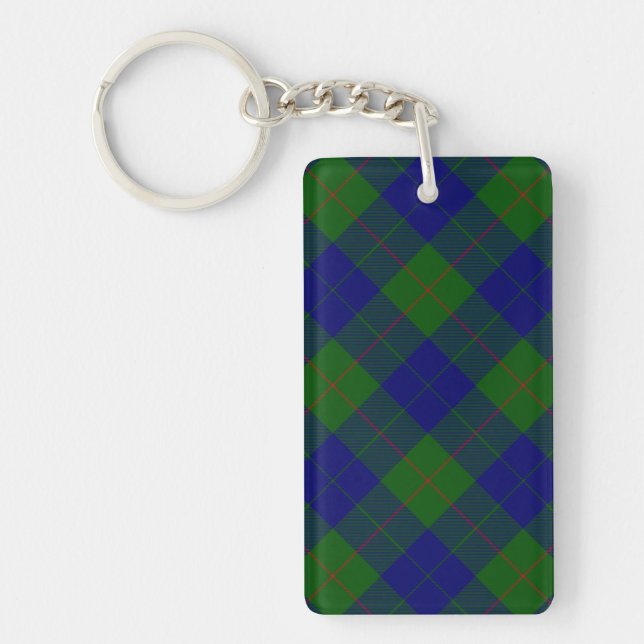 Porte-clés Barclay tartan bleu vert plaid (Devant)