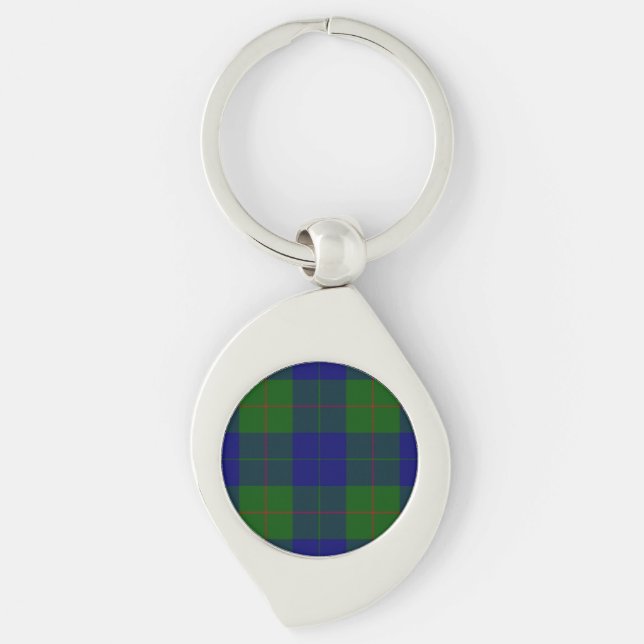 Porte-clés Barclay tartan bleu vert plaid (Devant)