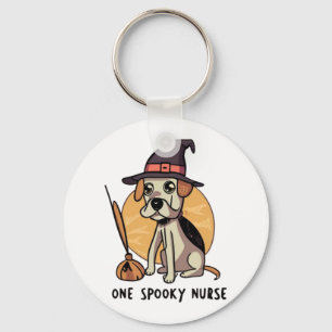 Porte-clés Barks and Bandages One Spooky Nurse Dog Design