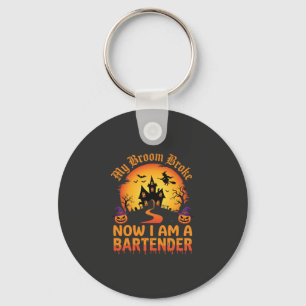 Porte-clés Barman Halloween Maison Hantée Sorcière Citrouille