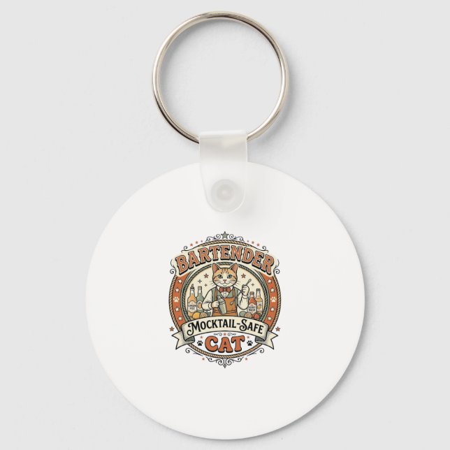 Porte-clés Barman Mocktail-Safe Chat Barman Mocktail-Saf (Recto)