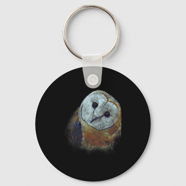 Porte-clés Barn Owl Painting Owl Art  (Recto)