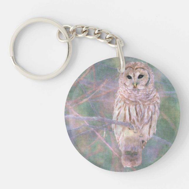 Porte-clés Barred Owl Pastel Oilpaint (Devant)