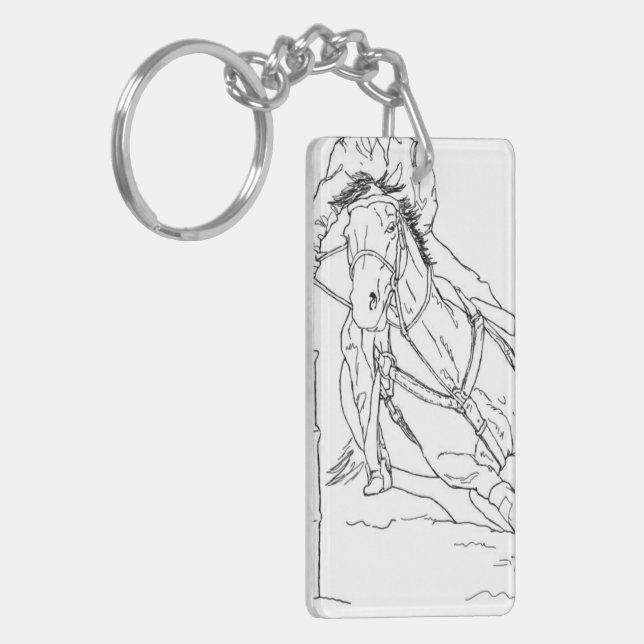 Porte-clés Barrel Racer (personnalisable) (Devant gauche)