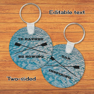 Porte-clés Barres à ramer en texte personnalisé sur l'eau