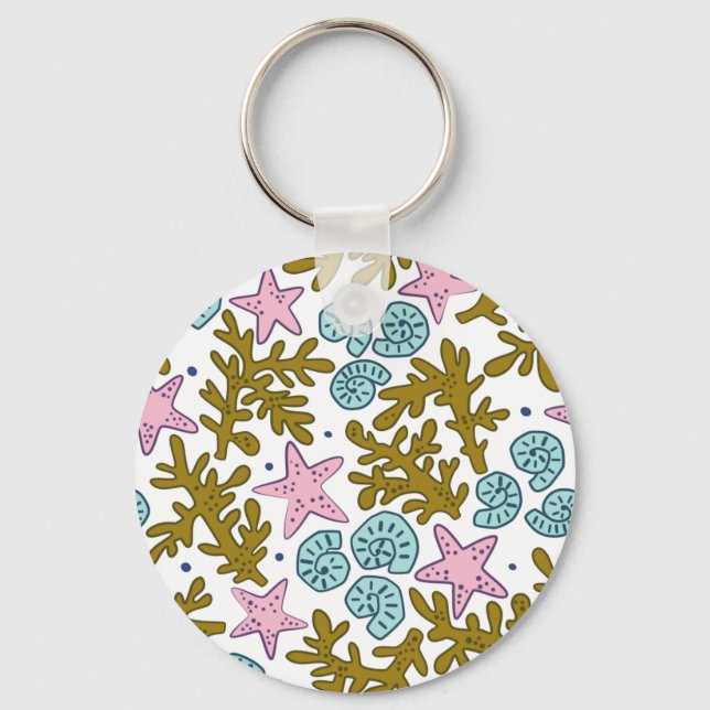 Porte-clés Barrière de corail animal de l'océan tropical géom (Recto)