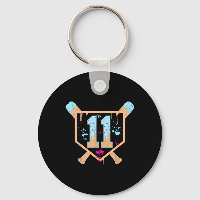 Porte-clés Baseball 11 ans Glace Cream Drip 11e anniversaire (Recto)