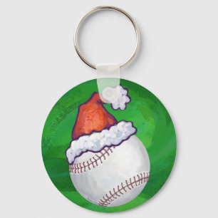 Porte-clés Baseball à Santa Hat sur Green