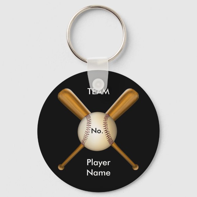 Porte-clés Baseball and Crossed Bats Customizable (Recto)