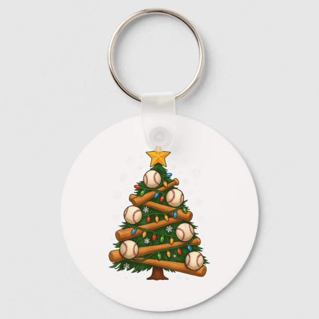 Porte-clés Baseball Bat Christmas Tree Lights Holiday Design  (Recto)