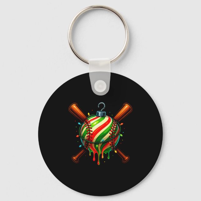 Porte-clés Baseball Christmas Ice Cream Drip Baseball Dripng  (Recto)