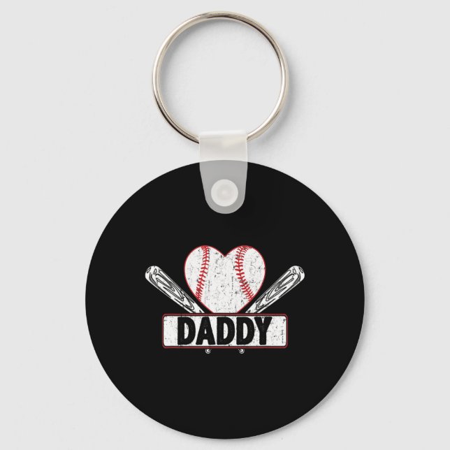 Porte-clés Baseball Daddy Correspondance Famille Softball L (Recto)
