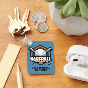 Porte-clés Baseball de texte et de couleur personnalisés