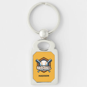 Porte-clés Baseball de texte et de couleur personnalisés