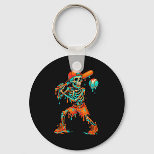 Porte-clés Baseball d'Halloween Squelette Crème Glacée Goutte