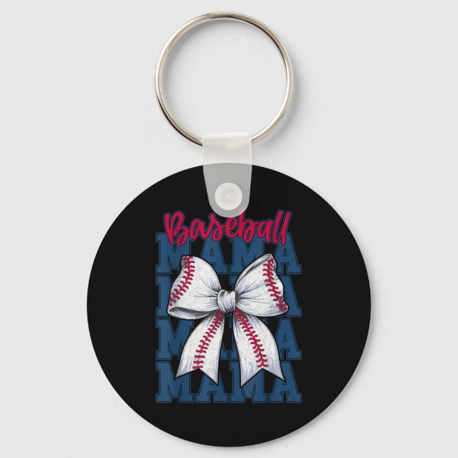 Porte-clés Baseball Mama Coquette Bow Game Day Baseball Mom M (Recto)