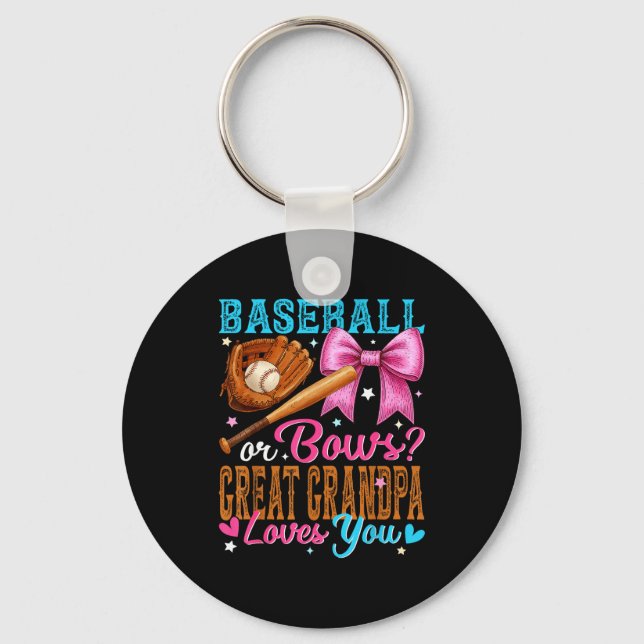 Porte-clés Baseball Or Bows Great Grandpa Loves You Gender Re (Recto)
