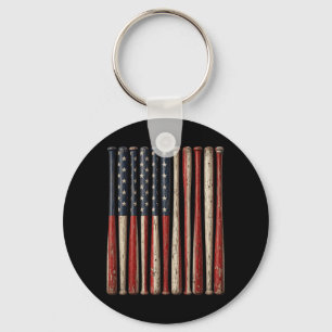 Porte-clés Baseball patriotique Drapeau américain USA 4 juill