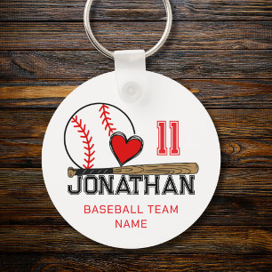 Porte-clés Baseball Personnalisé Cadeau avec Nom