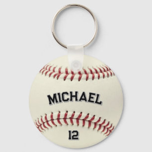 Porte-clés Baseball Personnalisé Nom et Numéro Tendance