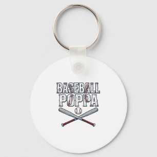 Porte-clés Baseball Poppa Vintage Gravure Design de T-shirt_1