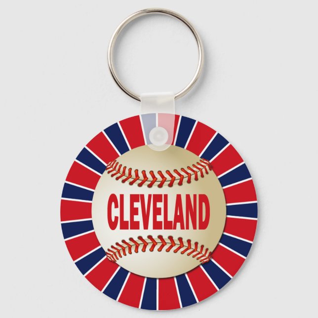 PORTE-CLÉS BASEBALL RETRO CLEVELAND (Recto)