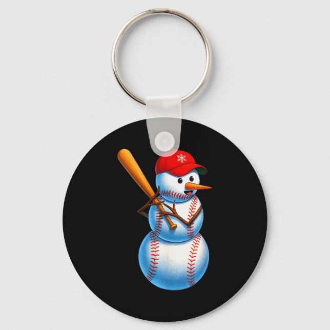 Porte-clés Baseball Snowman Merry Christmas Xmas Pajamas Men  (Recto)