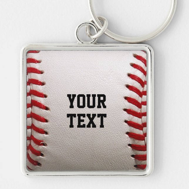 Porte-clés Baseball Softball Couture Texte Personnalisé (Devant)