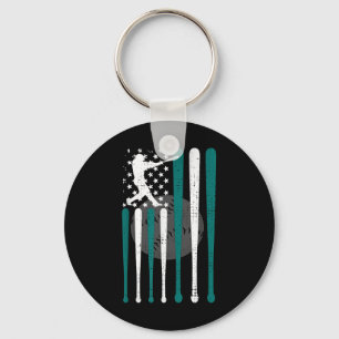 Porte-clés Baseball vintage American US Drapeau Spiritueux Ba
