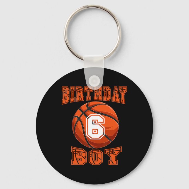 Porte-clés Basket - Anniversaire Garçon 6 Anniversaire 6e Ann (Recto)