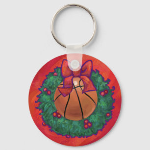 Porte-clés Basket-ball à l'intérieur de la couronne de Noël