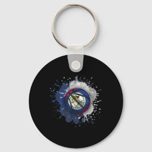 Porte-clés Basket-ball avec drapeau du Belize