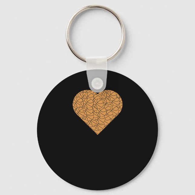 Porte-clés Basket-ball Coeur Love Design (Recto)