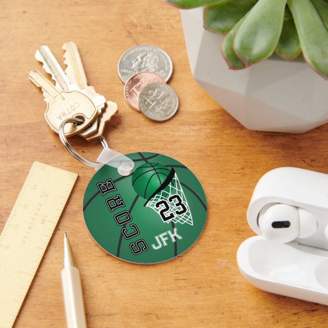 Porte-clés Basket-ball Dark Green Sport | Texte do-it-yoursel (Bureau)