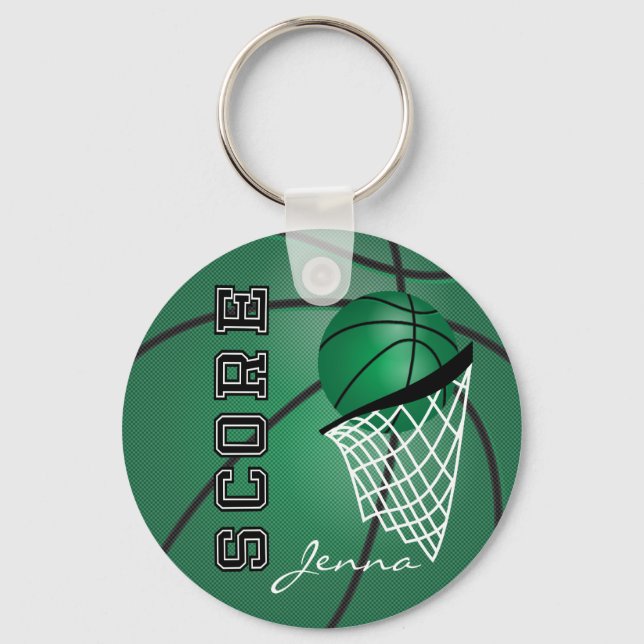 Porte-clés Basket-ball Dark Green Sport | Texte do-it-yoursel (Recto)