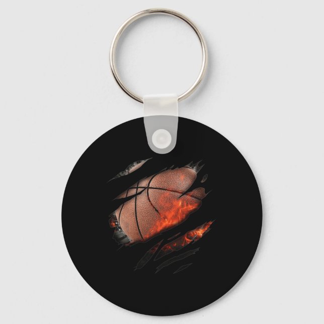 Porte-clés Basket-ball en moi Design (Recto)