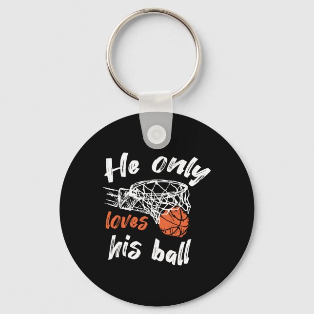 Porte-clés Basket-Ball Il N'Aime Que Sa Balle (Recto)