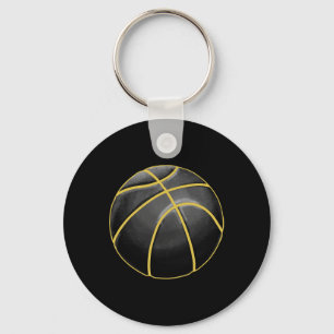 Porte-clés Basket-ball Illustration Black Gold Ball Design St