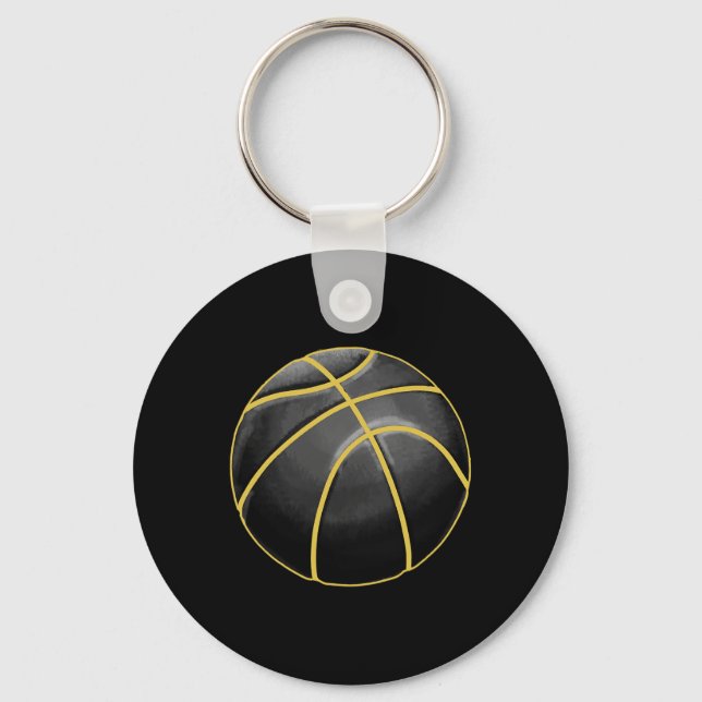 Porte-clés Basket-ball Illustration Black Gold Ball Design St (Recto)