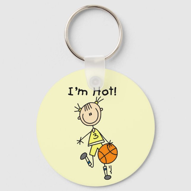 Porte-clés Basket-ball Je suis Chaud T-shirts et cadeaux (Recto)
