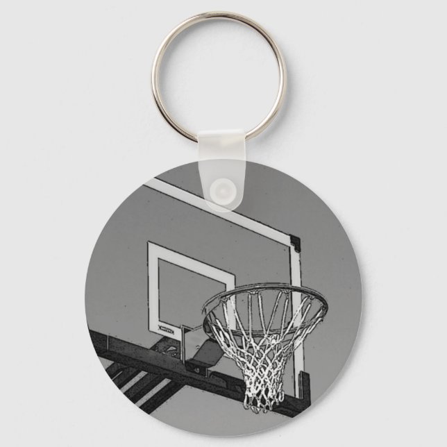 Porte-clés Basket-ball noir et blanc (Recto)
