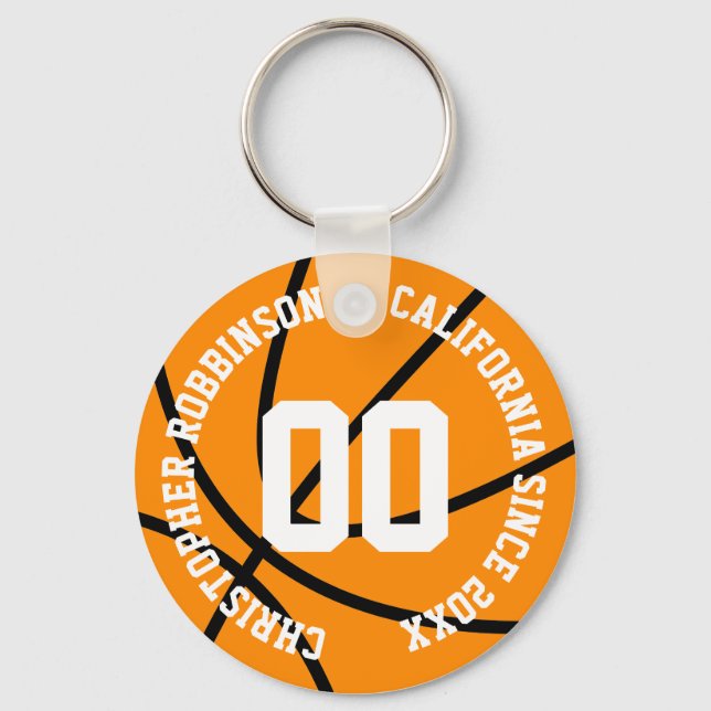 Porte-clés Basket-ball personnalisé moderne (Recto)
