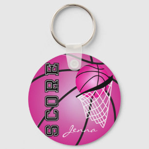 Porte-clés Basket-ball rose   Nom do-it-yourself